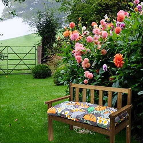 Srutirbo Waterproof Outdoor Bench Cushion, 48"x20", Swing Cushion Patio Furniture Cushions 3 Seater, for Garden Patio Furniture Lounger Bench (Flower, 48x20 in) - color: Flower