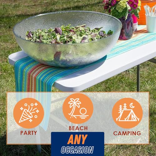 Folding Table Indoor Outdoor Heavy Duty Portable Folding Plastic Dining Table w/Handle, Lock for Picnic, Party, Camping - White (4ft, 6ft, 8ft) (4ft) - size: 4 ft
