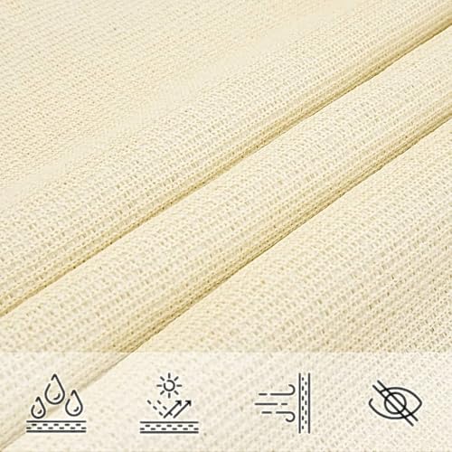 Sun Shade Sail 10' x 20' Cream Rectangle Canopy Sail Shade Cover 95% UV Block Permeable Sunshade Outdoor for Patio Yard - color: Cream, size: 10' X 20'