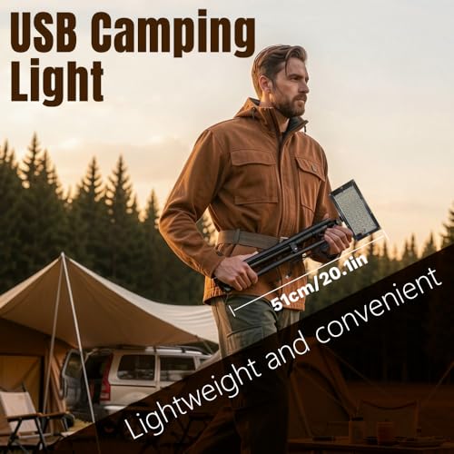 LED Tripod Camping Light, USB Powered Telescopic Work Light with Adjustable Height, Dimmable & Color Temperature, Portable Outdoor Light for Camping, Emergency, Garage - color: Camping Light
