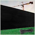 ColourTree 4' x 4' Black Fence Privacy Screen Windscreen Cover Fabric Shade Netting Mesh Cloth - Commercial Grade 170 GSM - Cable Zip Ties Included - We Make Custom Size - color: Black 2nd Generation, size: 0 4' X 0 4'