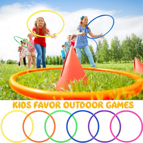 Foilswirl 48 Pcs Multicolor Plastic Rings for Ring Toss Game Carnival Outdoor Game for Kids Activity Games Speed Agility Practice Carnival Party - size: 4.7 Inch