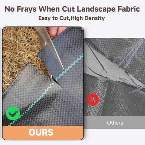 AMAGABELI GARDEN & HOME 3ft x 50ft Weed Barrier Landscape Fabric 4.3oz Garden Cloth Heavy Duty Weed Control Blocker Mat Gardening Ground Cover Durable Woven Geotextile Fabric Driveway Underlayment - size: 4.3oz-3x50ft