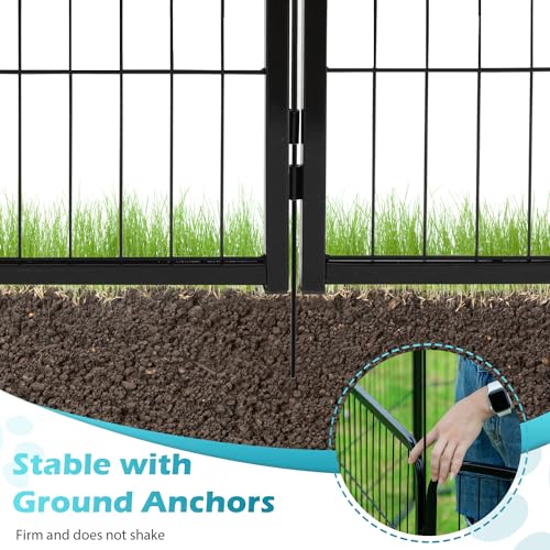 FDW Dog Playpen Dog Pen Dog Kennel 32 Panels 40 Inch Hight Indoor Outdoor Folding Metal Portable Puppy Exercise Pen Heavy Duty Dog Fence for Yard Camping,Black - style: 32 Panels