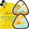 Antfuny 2 Packs Triangle Sand Remover for Beach Sandproof Cleaner Eraser Essential Wipe Off Mitt Game Toy Cruise Ship Accessories Summer Vacation Must Have Travel Honeymoon Gift for Family Towel - color: 2pcs Sunbeam Yellow