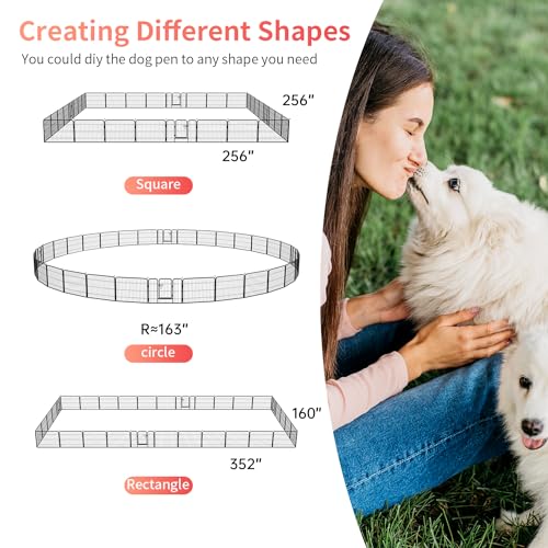 FDW Dog Playpen Dog Pen Dog Kennel 32 Panels 24 Inch Height Indoor Outdoor Folding Metal Portable Puppy Exercise Pen Heavy Duty Dog Fence for Yard Camping,Black - style: 32 Panels