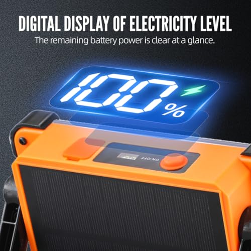 Solar Work Light Rechargeable Lamps Camping Light 120W 6000mAh 144 LED Outdoor Work Light for Emergency Mechanic Repairing Camping - color: Yellow