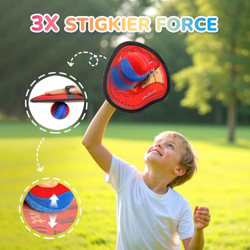 DISHIO Toss and Catch Ball Game Outdoor, Yard Games Beach Toys Pool Toddler Baseball Glove & Catch Ball Toys - color: 2 paddles 2 balls