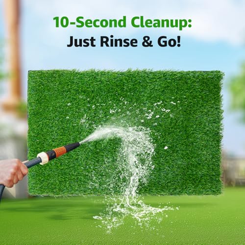 Artificial Pee Grass Pad for Dogs, Fake Grass Replacement Pads for Dog Potty Tray Training Pet Turf, Indoor and Outdoor Mat - 2 Packs (18" x 23") - size: 18" x 23"