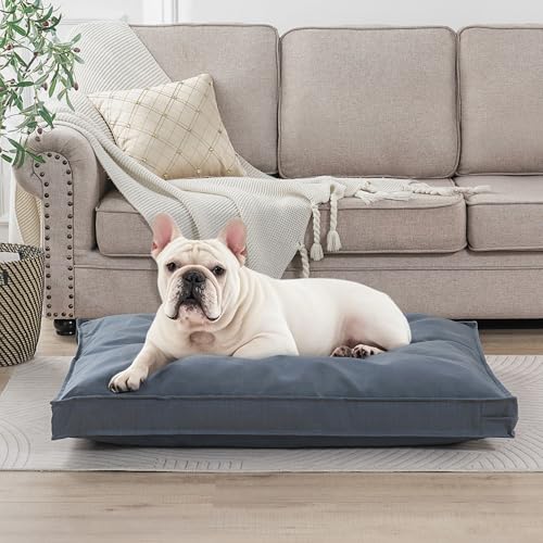 Dog Bed Covers Replacement Washable, Waterproof Dog Bed Cover with Zipper, 30Lx20Wx3H inch Durable Oxford Pet Bed Cover for Outdoor/Indoor Use, Cover Only, Blue-Gray - color: Blue-Gray, size: 30*20*3 inch