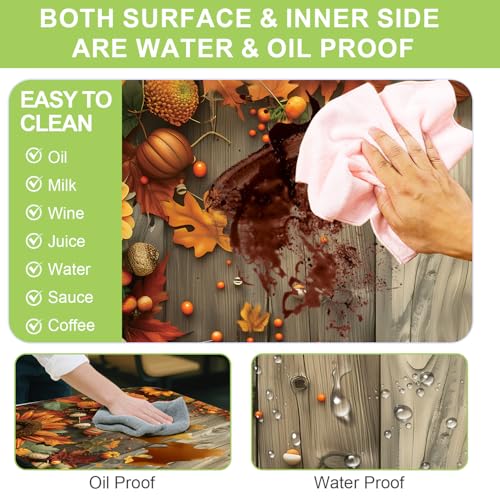ANNA QUEEN Autumn Harvest Picnic Table Cover Set, 6FT Rustic Fall 3PCS 72"x30" Waterproof Tablecloth with Bench Covers for Camping Thanksgiving & Outdoor Events - color: #6