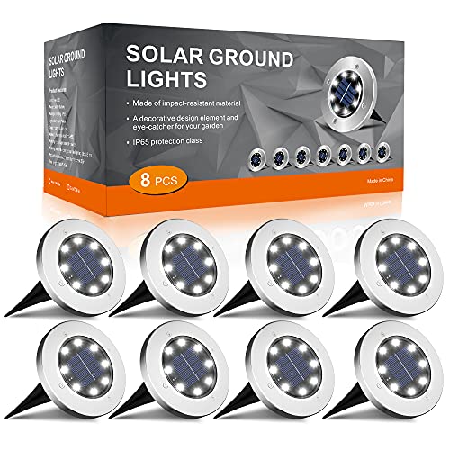 INCX 4.6 inch Solar Lights for Outside,8 Pack Solar Light Outdoor Waterproof, Garden Lights Landscape Lighting for Patio Pathway Lawn Driveway Walkway White - color: Cold, size: 8 Pack
