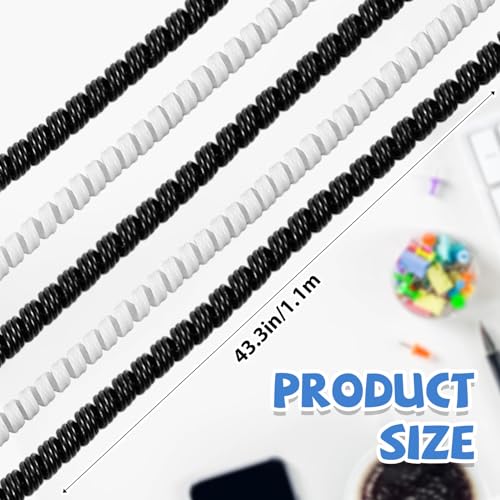 Frienda 10 Pcs Spiral Cord Protector Chargers Protector Pets No Chew Data Cable Protective Sleeve Headphone Charger Saver USB Cable Cover Wire Repair for Phone USB (Black and White) - color: Black and White
