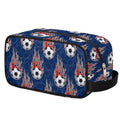 Kids Travel Toiletry Bag - Waterproof Hanging Cosmetic Hygiene Bags for Boys Men - Fire Soccer Ball Large Shave Kit for Toiletries Accessories Bathroom Stuff - color: Fire Soccer Ball