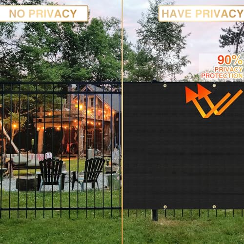 Privacy Fence Screen 6' x 1' Fencing Cover Heavy Duty Mesh Windscreen Cloth for Outdoor Garden Patio Backyard Chain Link Fence Black - color: Black, size: 6' x 1'