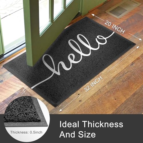 KILOCOCO Outdoor Mat Front Door Mat Welcome Mats Low Pile Entrance Non-Slip Outdoor Doormats High Traffic Area Easy Clean Entry Mats for Kitchen Hello Doormat Indoor,20"x31.5" - color: Hello, size: 1'8" x 2'8" (Rectangular)