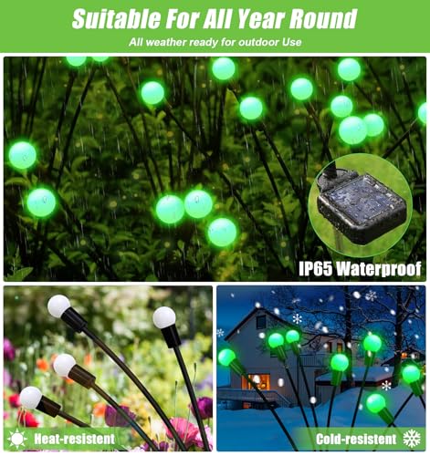 NBQQ Solar Garden Lights Outdoor, Waterproof Solar Powered Lights for Yard Pathway Patio, Swaying Lawn Decor as Gardening Gifts for Women Holiday(Green,4 Pack) - color: Green, size: 4 pack