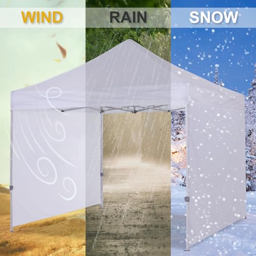 COOSHADE Instant Canopy SunWall 8x8 Canopy SideWall for Pop up Canopy Tent, 1 Pack Sidewall Only, White - color: White, size: 8x8-Standard