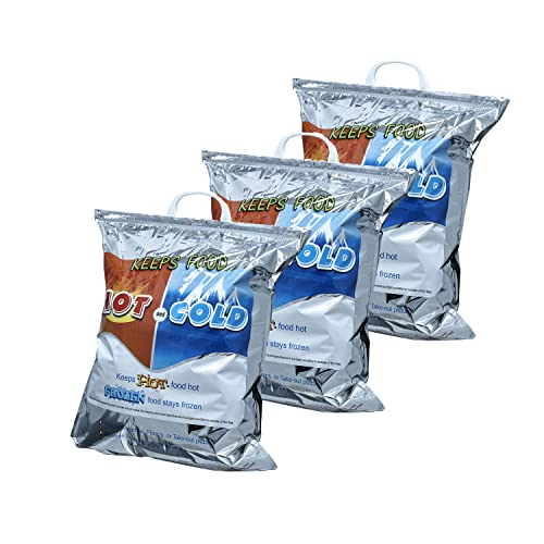 Superio Hot and Cold Insulated Bags for Food Delivery, Grocery Shopping Bags, Food Storage for Hot and Frozen Food for Travel, Disposable Cooler Bag, Reinforced Thermal Lunch Bag (3, 16"x19.25") - color: 3 Pack, size: Large (Meal and Grocery Size)