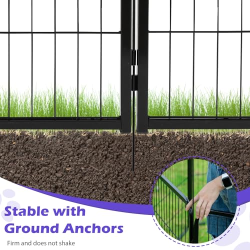 FDW Dog Playpen Dog Pen Dog Kennel 8 Panels 40 Inch Hight Indoor Outdoor Folding Metal Portable Puppy Exercise Pen Heavy Duty Dog Fence for Yard Camping,Black - style: 8 Panels