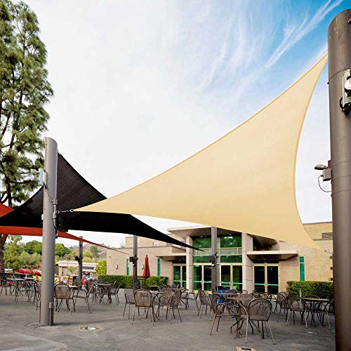 Royal Shade 6' x 6' x 6' Beige Triangle Sun Shade Sail Order to Make RTAPRT24, UPF50+ 95% UV Blockage, 200GSM Commercial Standard Heavy Duty, 3 Years Warranty (We Make Custom Size) - color: Beige, size: 6' X 6' X 6' Custom Size