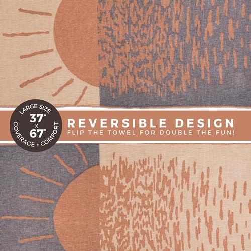 FESHKA Sand Free Turkish Beach Towel (37 x 67) Quick Dry Bath Towel, Oversized Beach Blanket, Lightweight for Travel - Made with 100% Organic Turkish Cotton - Sunset Lover (Rust/Dark Navy) - color: 25 - Rust/Dark Navy