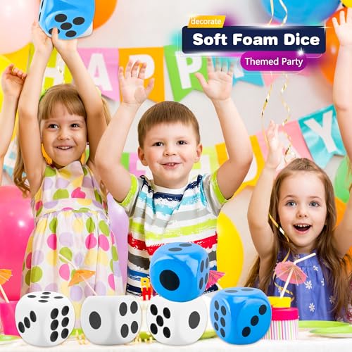 2 Pieces 6 Inches Large Foam Dice Set Giant Foam Dice Soft Dot Dice Toy for Family Educational Toys Parent Child Board Games Nights Casino Themed Party Decoration (Color Set 3) - color: Color Set 3