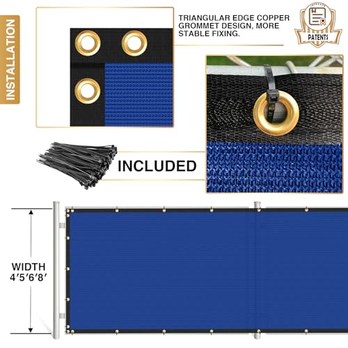 Privacy Fence Screen 6' x 1' Fencing Cover Heavy Duty Mesh Windscreen Cloth for Outdoor Garden Patio Backyard Chain Link Fence Blue - color: Blue, size: 6' x 1'