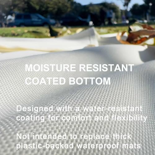 Kids Picnic Blanket, Kids Beach Mat – Medium 4’9” × 3’3” Compact Canvas, Easy to Fold & Carry - color: Creamy White + Peach Whip Strap, size: 4'9" x 3'3"