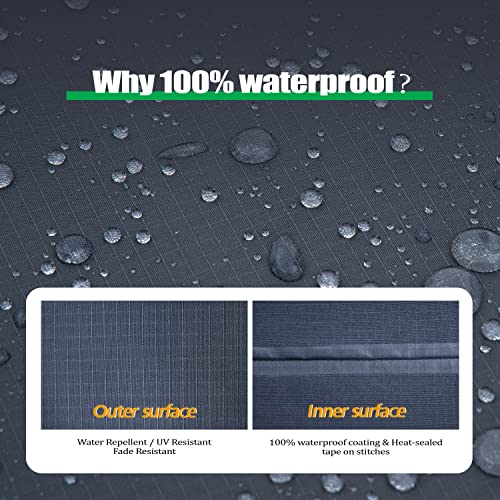 F&J Outdoors Patio Table Covers Waterproof Rectangular 86 x 44 x 27.5 inches, UV Resistant Snow Protection for Outdoor Dining Tables, Grey - size: 86"(W)x44"(D)x27.5"(H)