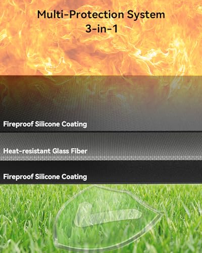 55×39 inch Heavy Duty Large Under Grill Mats for Outdoor Grill, Double-Sided Fireproof, Waterproof, Oil Proof Deck and Patio Protector, BBQ Mat Grill Floor Mats Fireplace Fire Pit Mat - size: 55×39 inch