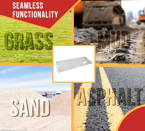 Mytee Products 5 Pk 3' x 8' White Ground Protection Mats with Diamond Plated Tread Design - High Density Polyethylene Mat, Easily Supports 90 Ton Loads on Lawns, Dirt, and Any Other Areas - color: White, size: 3 x 8 Feet, style: 5 - Pack