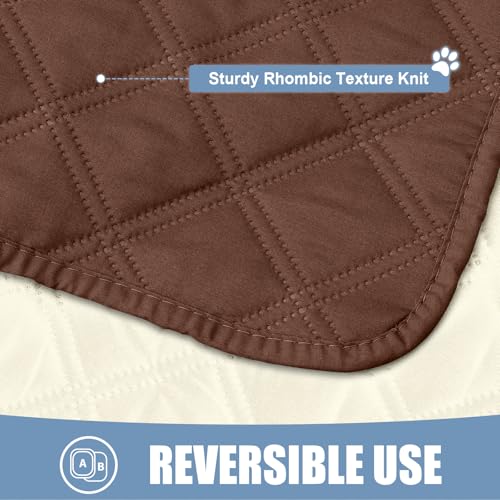 Smiry Waterproof Dog Bed Cover Pet Blanket, Soft Washable Dog Blanket for Furniture Bed Couch Sofa Reversible, Checkered (30"x53", Brown/Beige) - color: Brown/Beige, size: 30x53 Inch