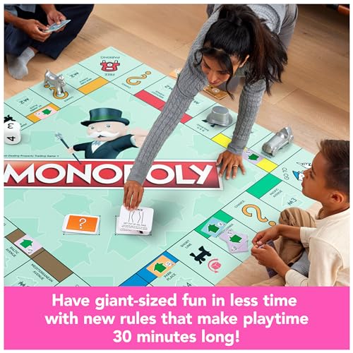 Spin Master Games, Monopoly Giant Edition, Classic Family Board Game for Indoor & Outdoor Play with Oversized Board, Screenless Activity, 2-4 Players, for Ages 6 & Up - style: Giant Monopoly
