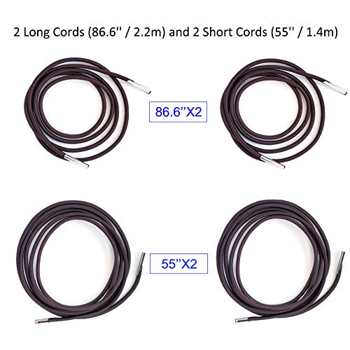 Replacement Cords for Zero Gravity Chair 4 Cords Patio Recliner Repair Laces for Lounge Chair Bungee Chair Antigravity Chair (Coffee) - color: Coffee