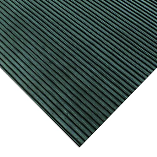 Rubber-Cal "Ramp-Cleat" Non-Slip Outdoor Rubber Mats - 1/8 in x 3 ft x 8 ft Floor Mat - size: 96"L x 36"W x 0.1"Th