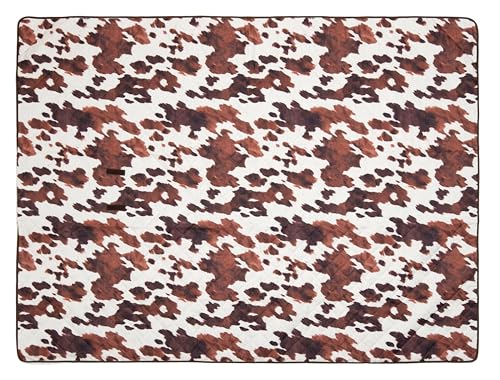 Carstens, Inc. Easy Pack Waterproof Sandproof Picnic Blanket, Lightweight Foldable Outdoor Camping Beach Mat, Large 60"x80", Cowhide - color: Cowhide