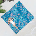 Beach Blanket Waterproof Sandproof 1-7 Adult Oversized 78 '' × 81 '' Lightweight Durable Compact Sand Free Extra Large Beach Mat for Travel Camping Hiking Picnic - color: Blue Flower, size: 78“x81”