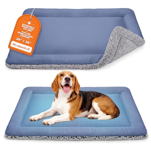 Self Warming Cat Bed, Reversible Warming Cooling Cat Bed, Winter Warm Cats Pad & Summer Cooling Cats Mat, Soft Pet Mat for Kitty & Small Dogs, Perfect for Crates, Beds, Sofas, Dark Blue, 24"x36" - color: Dark Blue, size: 24"x36"