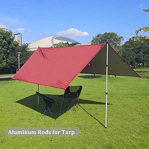 HIKEMAN Tent Poles Camping Poles for Tarp Awning Canopy Porch Sun Sails Tarpaulin Headroom Aluminium Adjustable Telescoping - color: (4 pieces) black
