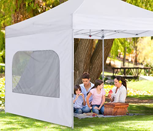 COOSHADE Instant Canopy SunWall 10x10 Canopy SideWall for Pop up Canopy Tent, 1 Pack Sidewall with Mesh Window Only, White - color: White, size: 10x10-Net Window