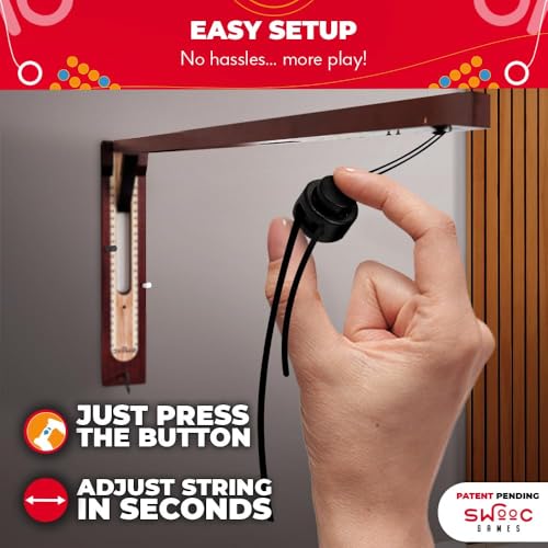 SWOOC Games® - Hideaway Hook and Ring Game On A String - Weather Resistant & Easy Setup - Man Cave Games - Wall Activity for Game Room - Wall Ring Toss Fun for Adults - Bar Activity