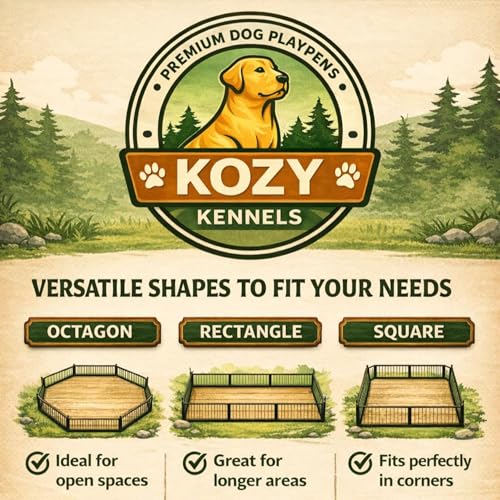 Dog Play Pen for Outdoor Use - 32'', 16 Panels for Small and Medium Size Dogs - Portable Playpen Kennel for RV, Camping, and Yard - Heavy Duty Pet Fence w/Black Rust Resistant Coating - size: 32 Inches