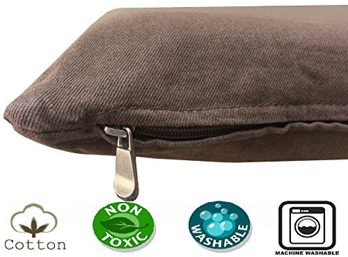 Dogbed4less Memory Foam Dog Bed for Small to Medium Large Pet with Waterproof Internal Cover, Denim Brown External Cover 34X27X3 Inches - color: Denim Brown, size: 1 Pack Medium 34"X27"X3"
