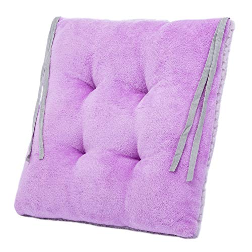 WONDER MIRACLE 4 Pack Seat Cushion/Chair Cushion Pads for Dining Chairs, Office Chair, Car, Floor, Outdoor, Patio，Machine Wash & Dryer Friendly (F&F 16"×16", Lavender) - color: Lavender, style: F&F 16"×16"