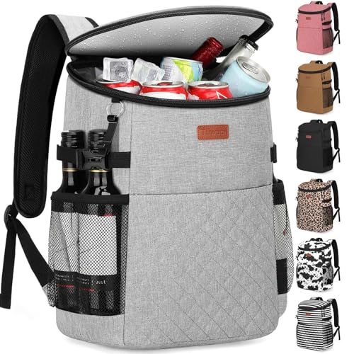 Soft Cooler Backpack 30 Cans/45 Cans, Backpack Coolers Insulated Leak Proof Thermal Lunch Backpack for Men Work Small Cooler Bag Beach Travel Picnic Drink Beverage Beer - color: Gray, size: 30 Cans