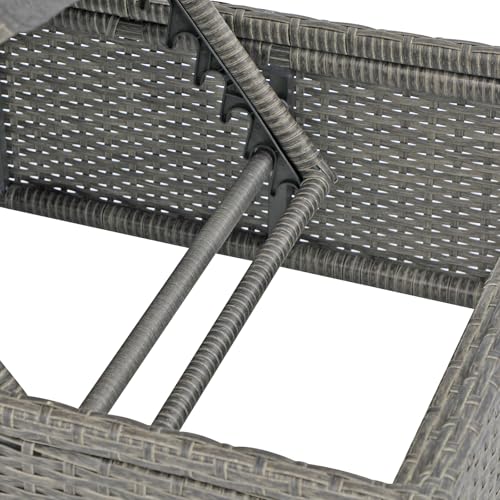 Patiorama Outdoor Patio Chaise Lounge Chair, Elegant Reclining Adjustable Pool Rattan Chaise Lounge Chair with Cushion, Grey PE Wicker, Steel Frame, for Deck, Poolside, Backyard (Dark Grey) - color: Dark Grey