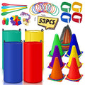 53PCS Outdoor Lawn Carnival Games Bean Bags Ring Toss Set Potato Sack Race Bags Egg and Spoon Race Party for Kid Adult Family，Birthday Party Family Reunion Outside Field Day Easter Games - color: 53PCS