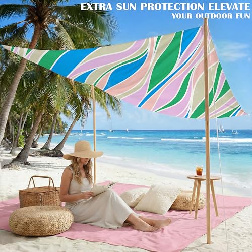 Famstar Beach Blanket Oversized Extra Large 78" X 81",Waterproof Sandproof Beach Blanket 1-7 Adults Lightweight Durable for Travel Camping Hiking Picnic - color: Mixed3, size: 78" X 81"