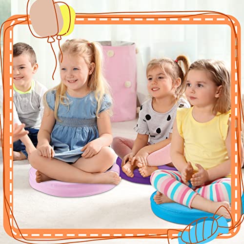 Juexica 8 Pcs Extra Thick Flexible Seating Floor Cushion Assorted Colored Floor Pillow Classroom Seat Cushion Soft Classroom Seating for Kid Learning (Classic Color,13.8 x 13.8 x 2 Inch,Round) - color: Classic Color